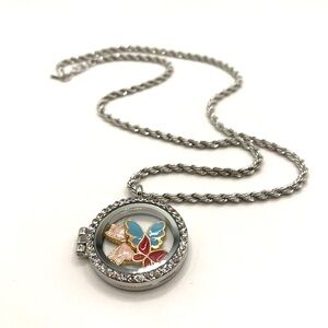 Monet Silver-Tone Cable Chain Necklace & Pendant